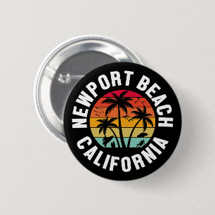 Badge Rond 5 Cm Newport Beach, Californie