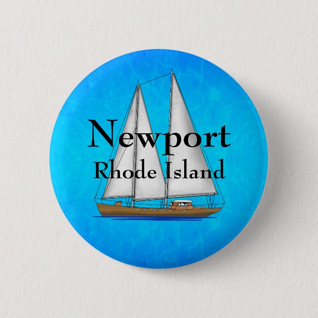 Badge Rond 5 Cm Newport Île de Rhode (Devant)