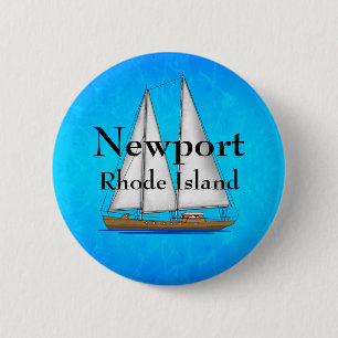 Badge Rond 5 Cm Newport Île de Rhode