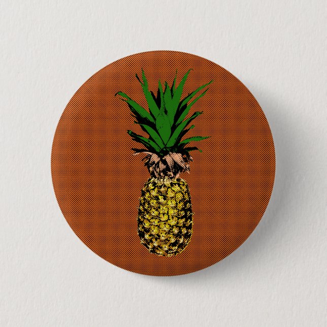 Badge Rond 5 Cm Newsprint ananas (Devant)