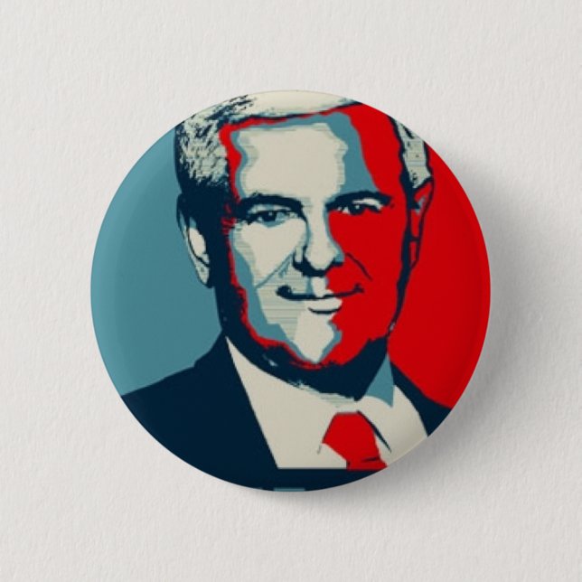 Badge Rond 5 Cm Newt Gingrich 2012 (Devant)