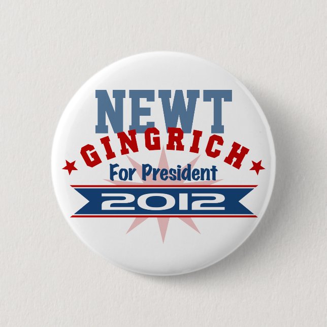 Badge Rond 5 Cm Newt Gingrich 2012 (Devant)