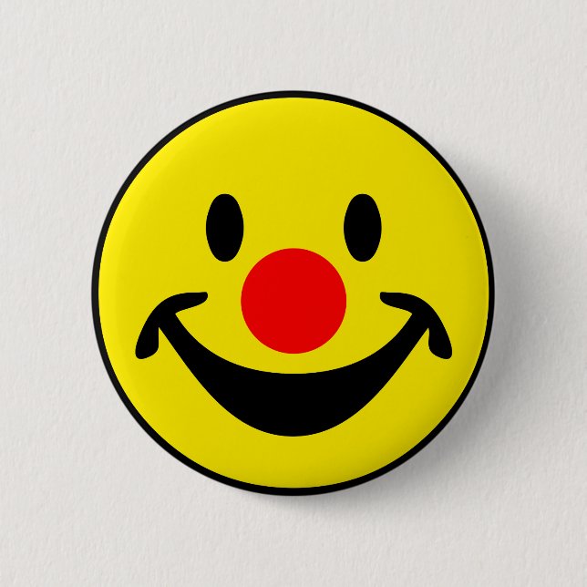 Badge Rond 5 Cm Nez rouge - jaune + vos idées (Devant)