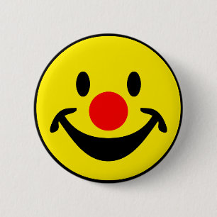 Badge Rond 5 Cm Nez rouge - jaune + vos idées