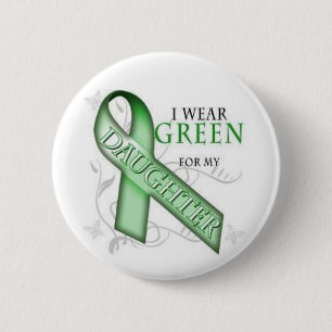 Badge Rond 5 Cm NF1, conscience de neurofibromatose - ruban vert