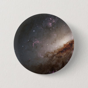 Badge Rond 5 Cm Ngc 4258 Sous Formation D'Étoiles Intenses.