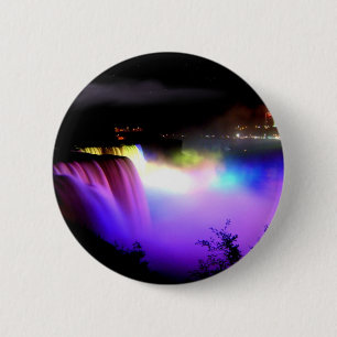 Badge Rond 5 Cm Niagara-Chute-sous-projecteur-à-nuit