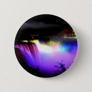 Badge Rond 5 Cm Niagara-Chute-sous-projecteur-à-nuit