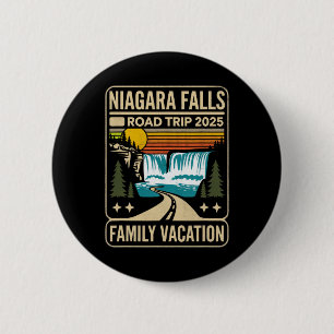 Badge Rond 5 Cm Niagara Falls Road Trip 2025 Vacances en famille