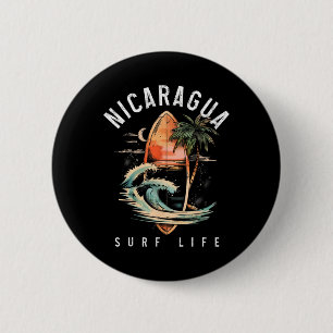 Badge Rond 5 Cm Nicaragua Nica Surf Vintage Surfant Surfeur