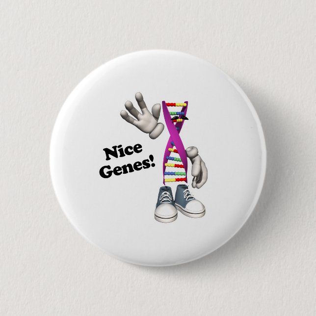Badge Rond 5 Cm Nice Genes ADN drôle (Devant)