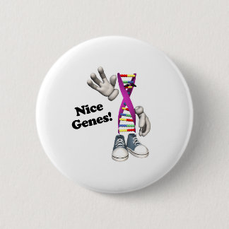 Badge Rond 5 Cm Nice Genes ADN drôle