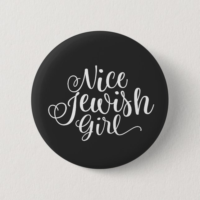 Badge Rond 5 Cm Nice juive fille Hanoukka juive drôle (Devant)