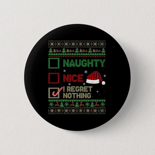 Badge Rond 5 Cm Nice Naughty Je Regrette Rien Génial Sweater Chris (Devant)