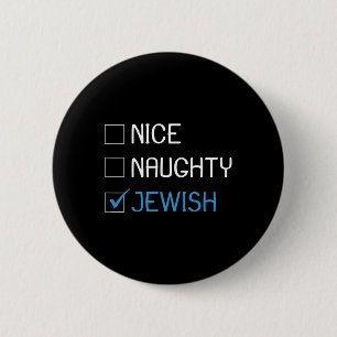 Badge Rond 5 Cm Nice Naughty Juive Jokes Hanoukka Hannukah Gi