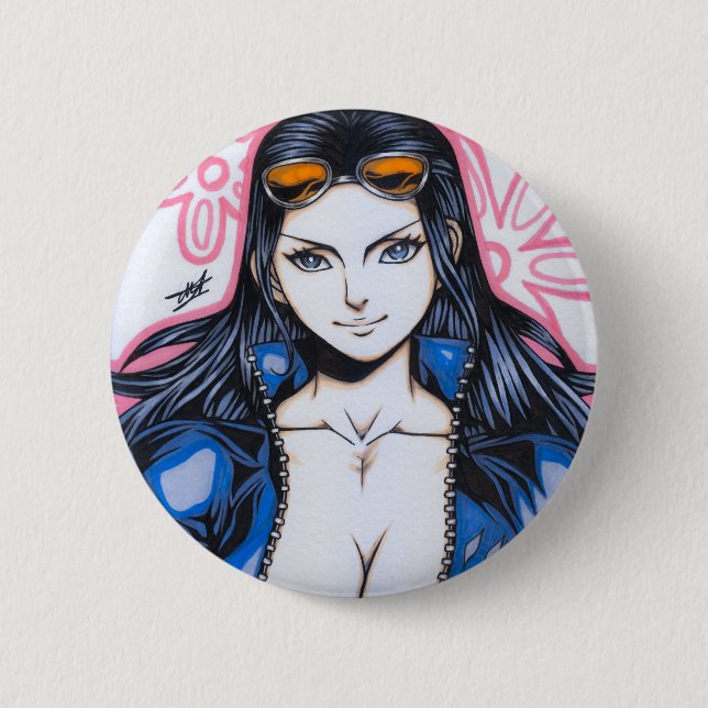 Badge Rond 5 Cm Nico Robin ~ Enfant du Diable (Devant)