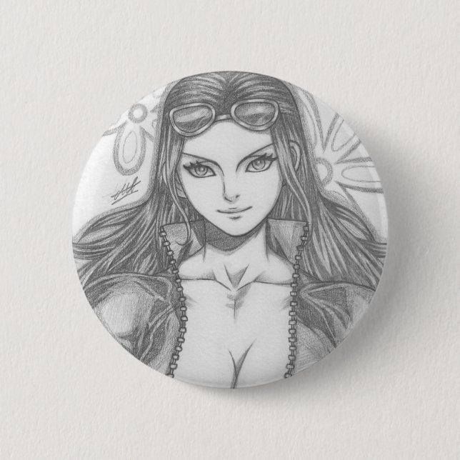 Badge Rond 5 Cm Nico Robin ~ Enfant du Diable (Devant)