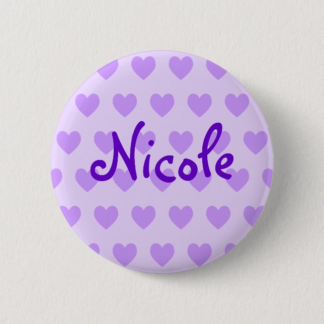 Badge Rond 5 Cm Nicole en violet (Devant)
