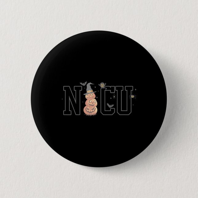 Badge Rond 5 Cm Nicu Boo Crew Citrouille Éffrayant Funny NICU Nurs (Devant)