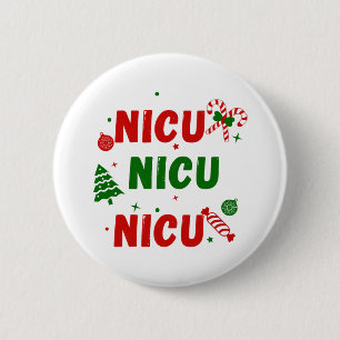 Badge Rond 5 Cm NICU Festive Noël design