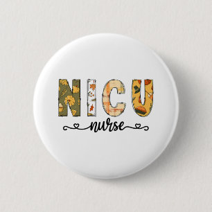 Badge Rond 5 Cm NICU Nurse Automne Halloween pour les femmes Homme