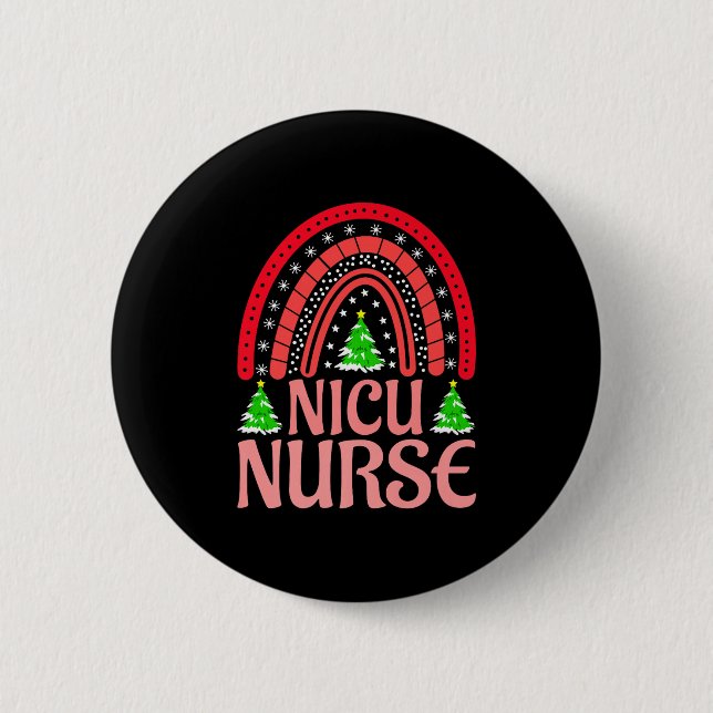 Badge Rond 5 Cm Nicu Nurse Christmas Crew Nurselife Nursing Xmas P (Devant)