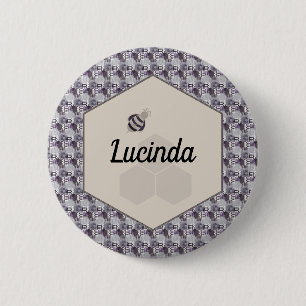 Badge Rond 5 Cm Nid d'abeille Chevron Nid d'abeille Rayé Personn
