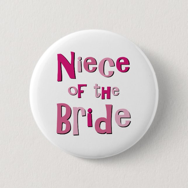 Badge Rond 5 Cm Nièce de la jeune mariée (Devant)