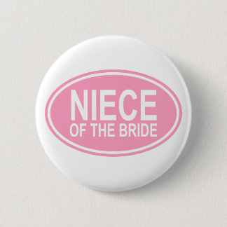 Badge Rond 5 Cm Nièce de la jeune mariée épousant le rose ovale