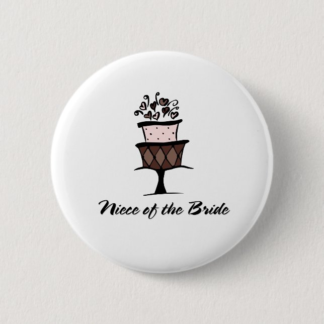 Badge Rond 5 Cm Nièce du gâteau de jeune mariée (Devant)