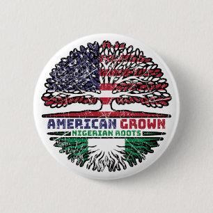Badge Rond 5 Cm Nigéria Nigéria États-Unis États-Unis