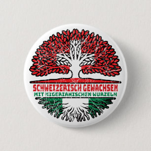 Badge Rond 5 Cm Nigeria Nigerianisch Suisse Suisse Arbre Racine