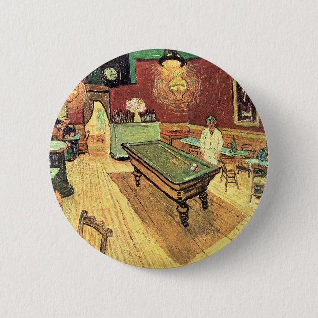 Badge Rond 5 Cm Night Cafe, Place Lamartine par Vincent van Gogh (Devant)