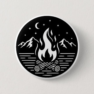Badge Rond 5 Cm Night Campfire Adventure Pin