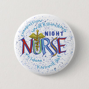 Badge Rond 5 Cm Night Nurse Motto