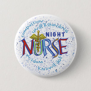 Badge Rond 5 Cm Night Nurse Motto pin