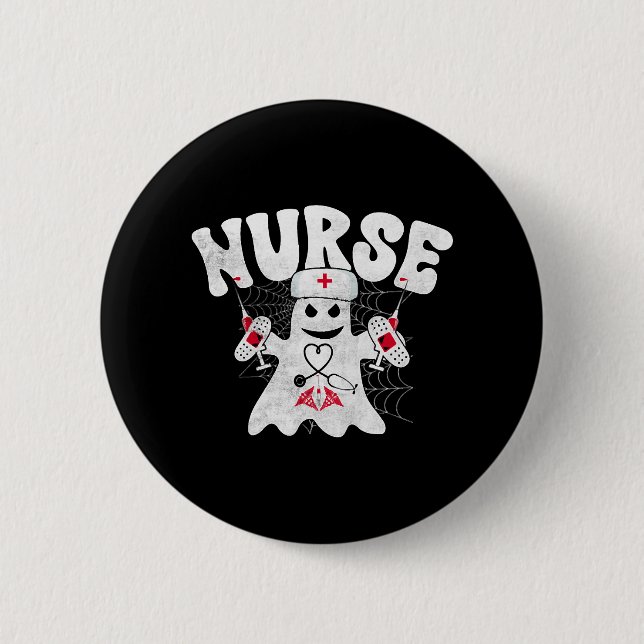 Badge Rond 5 Cm Nightmare de l'infirmière d'Halloween Vampire sang (Devant)