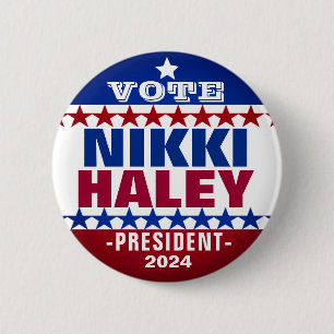 Badge Rond 5 Cm Nikki Haley pour le Bouton de campagne Président 2