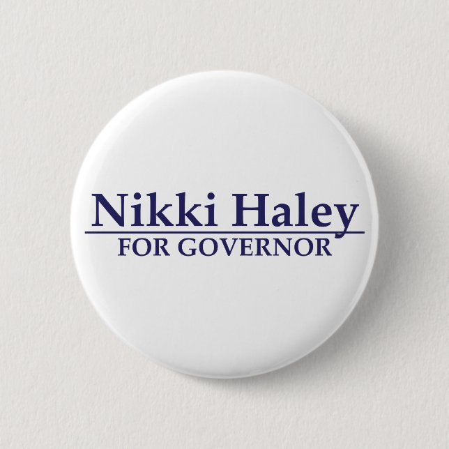 Badge Rond 5 Cm Nikki Haley pour le gouverneur (Devant)