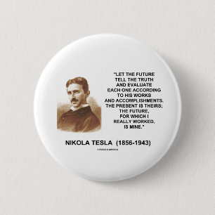 Badge Rond 5 Cm Nikola Tesla a laissé l'avenir indiquer la