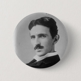 Badge Rond 5 Cm Nikola Tesla Portrait