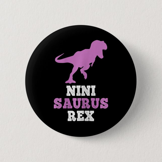 Badge Rond 5 Cm Nini-saurus Rex Dino Dinosaure Ninisaurus Drôle  (Devant)