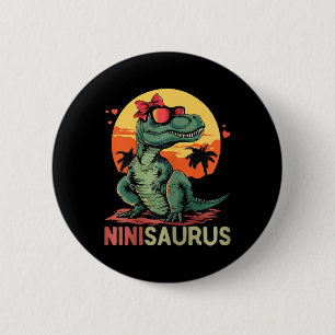 Badge Rond 5 Cm Ninisaurus Dino Dinosaure Nini-saurus T-rex Mère
