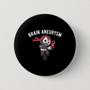 Badge Rond 5 Cm Ninja Cerveau Aneurysme Sensibilisation Arts marti