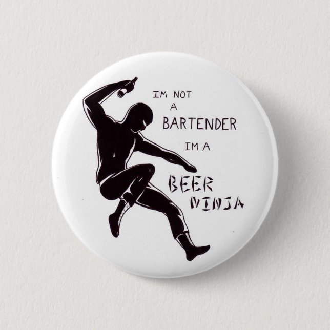 Badge Rond 5 Cm ninja de bière (Devant)