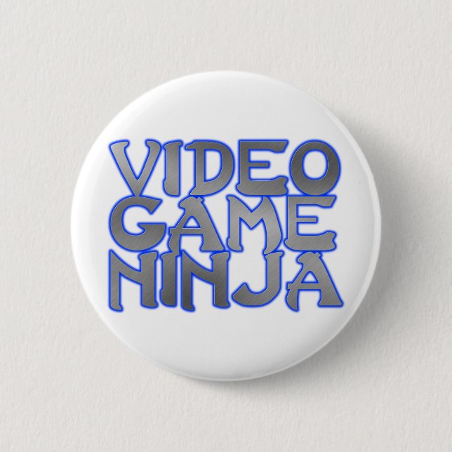 Badge Rond 5 Cm NINJA de JEU VIDÉO (bleus) (Devant)