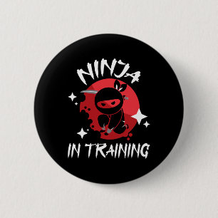 Badge Rond 5 Cm Ninja En Formation - Karate Taekwondo Martial Mixt