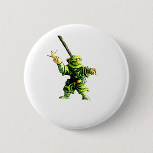 Badge Rond 5 Cm Ninja en vert