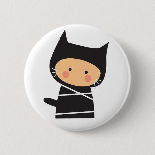 Badge Rond 5 Cm Ninja miaulent miaulent bouton