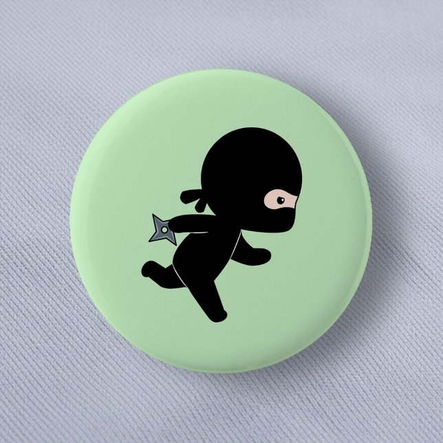 Badge Rond 5 Cm Ninja minuscule en vert (Créateur téléchargé)